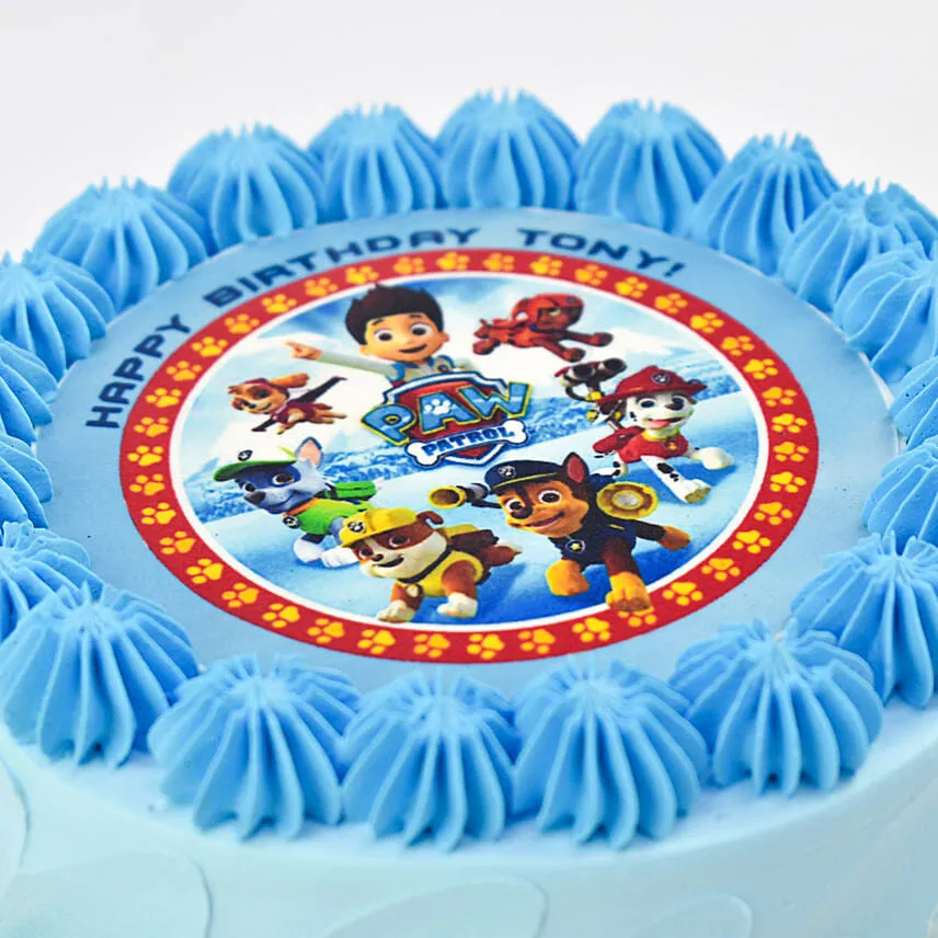 Paw Petrol Vanilla Cake For Birthday 8 Portion