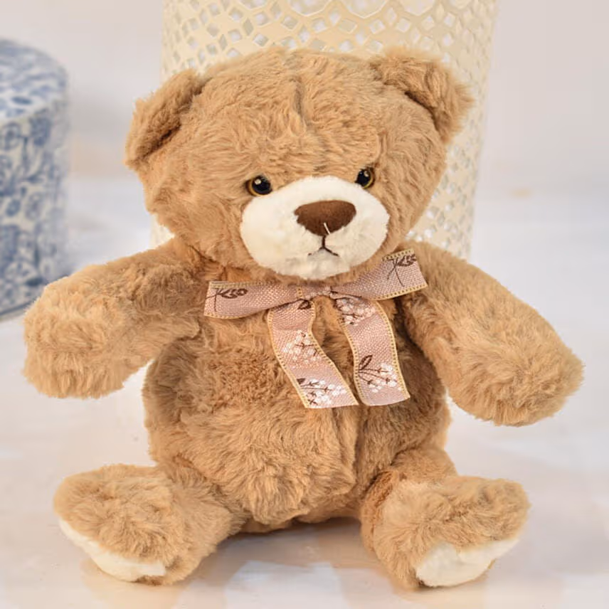 Lovely Pink Tulips Bouquet With Teddy Bear