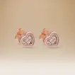 Omnia Signature Heart Earrings in 18K Rose Gold with Diamonds