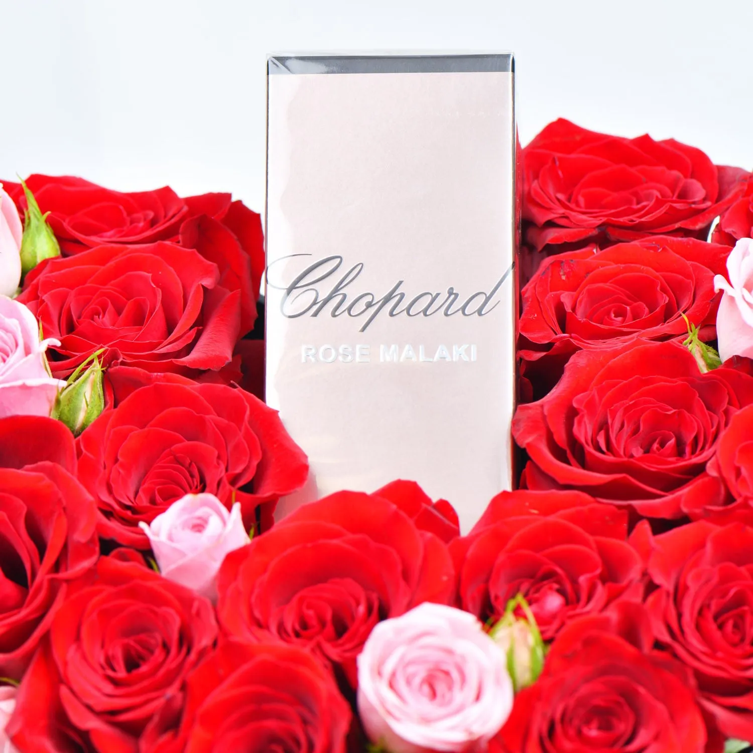 Luxurious Chopard Giftbox with Red Roses and Rose Malaki Perfume