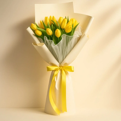 Sun-Kissed Yellow Tulip Bouquet - Elegant Floral Gift