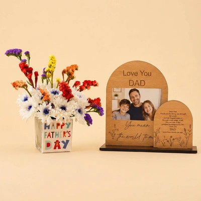 Father's Day Flower Vase with Personalized Tabletop