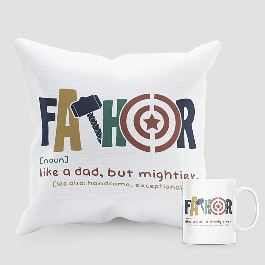 Father Printed Cushion & Mug