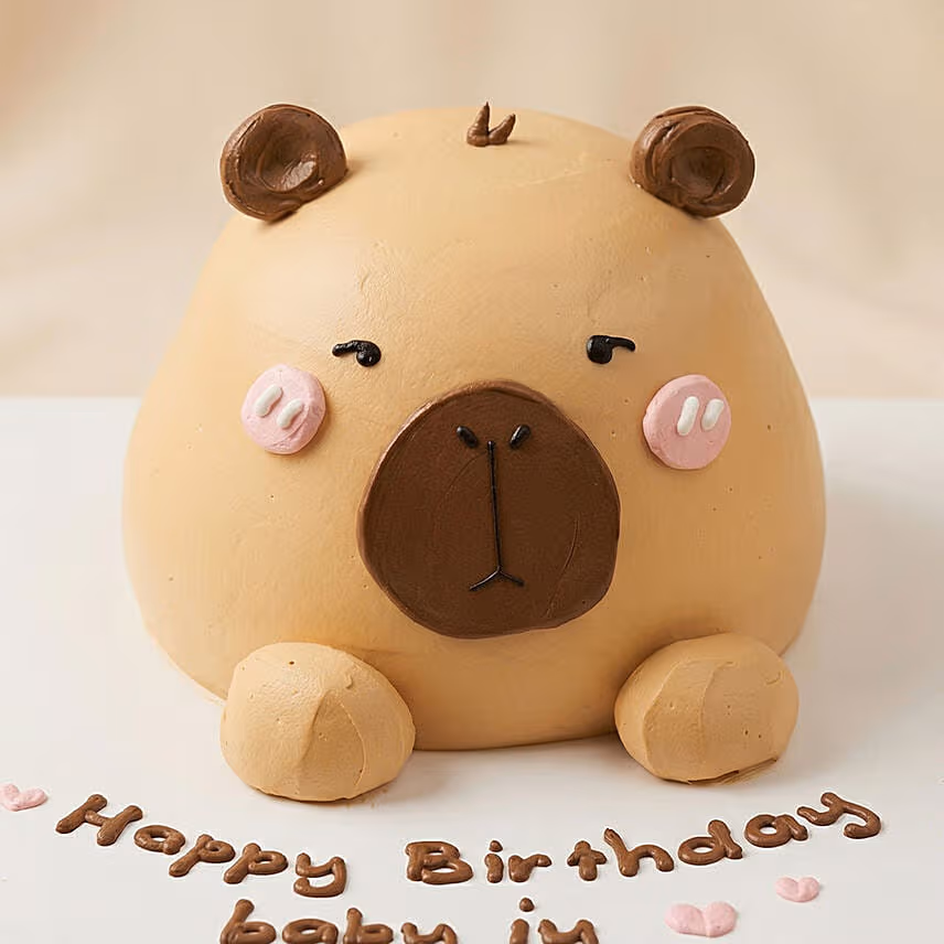 Cute Capybara Birthday Cake