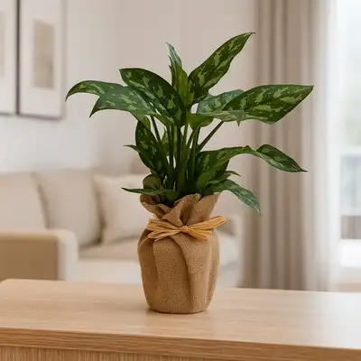 Chic Jute Wrapped Aglaonema Maria Plant – Perfect Indoor Greenery