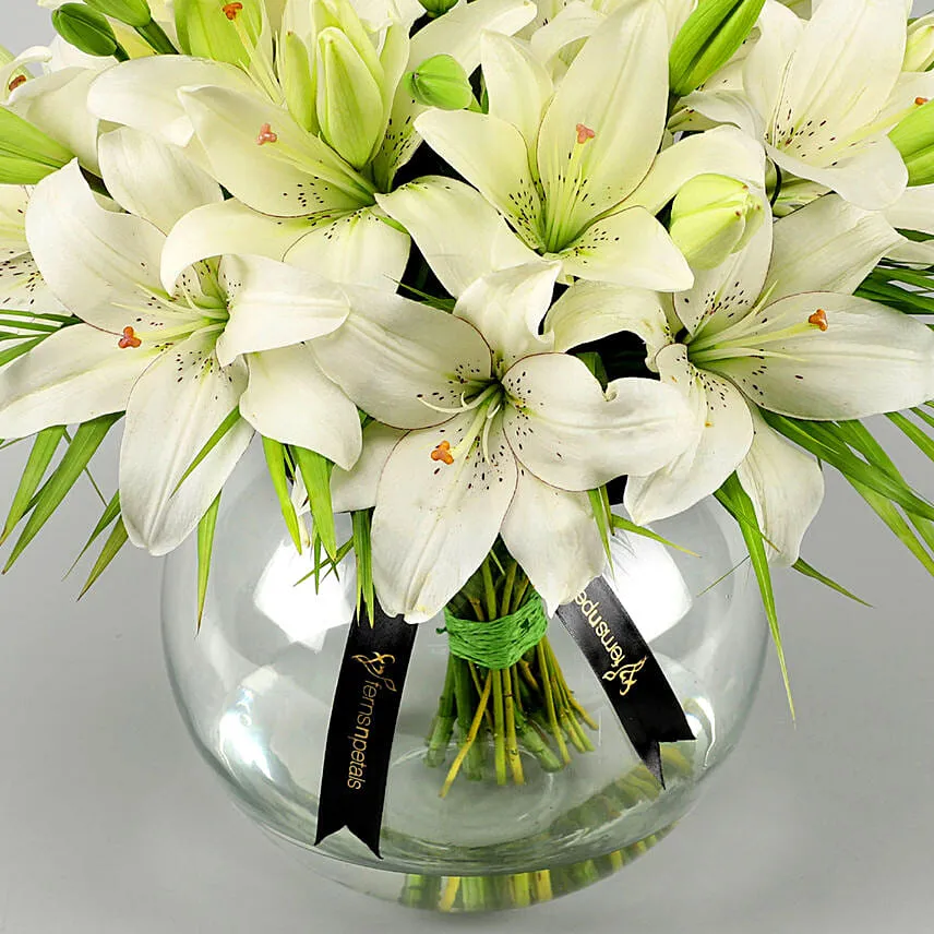 Lilies Happiness Arrangement With Moet Champagne