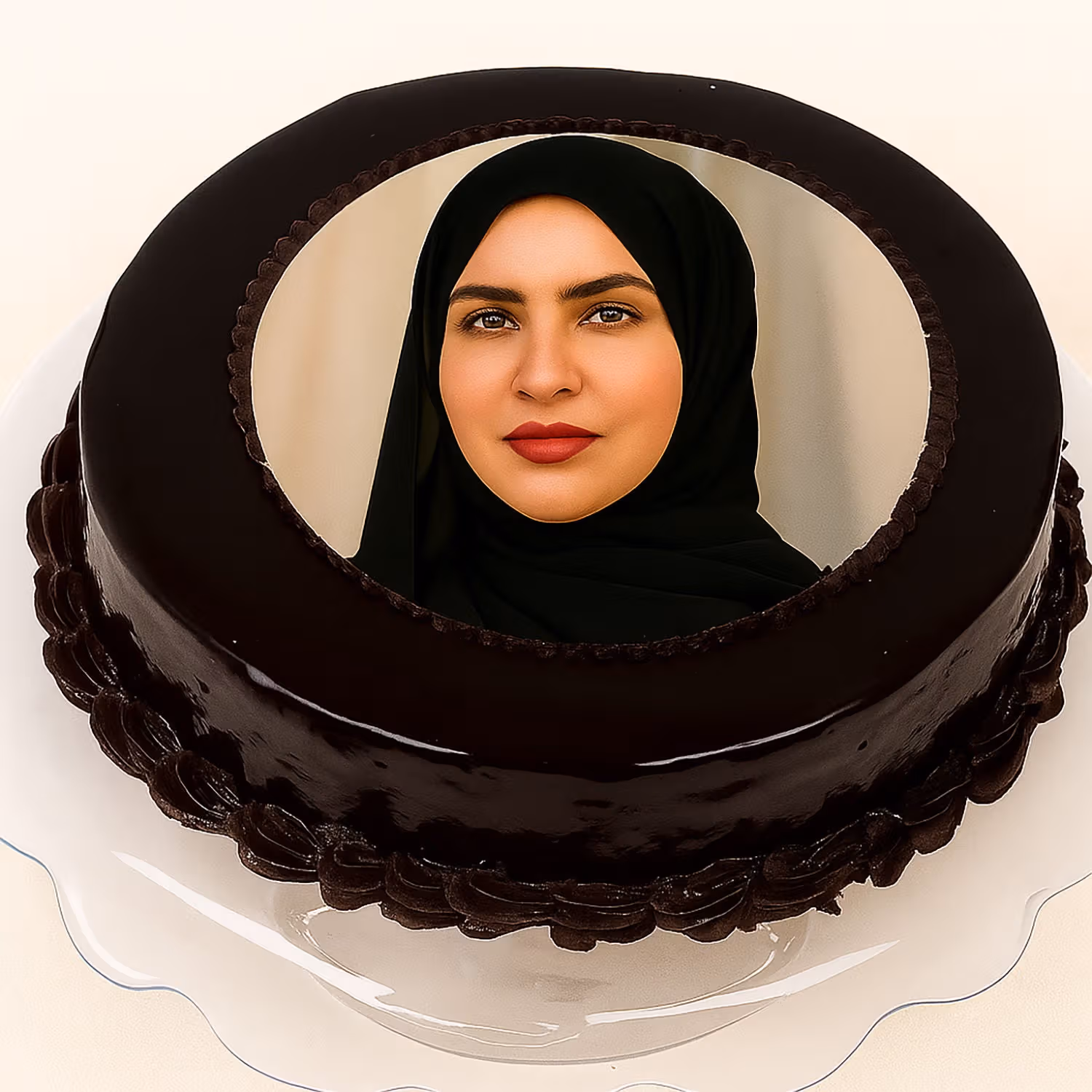باقة ورد مع كيك شوكولاته مخصص بالصورة الشخصية