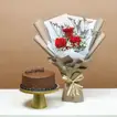 باقة الزهور الفاخرة مع كيكة فيريرو روشيه اللذيذة