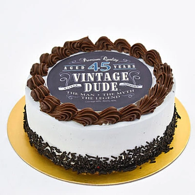 Dapper Dude Vintage Chocolate Cake - Perfect Birthday Treat for Him