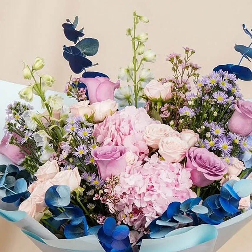 Indigo Floral Ripples Bouquet
