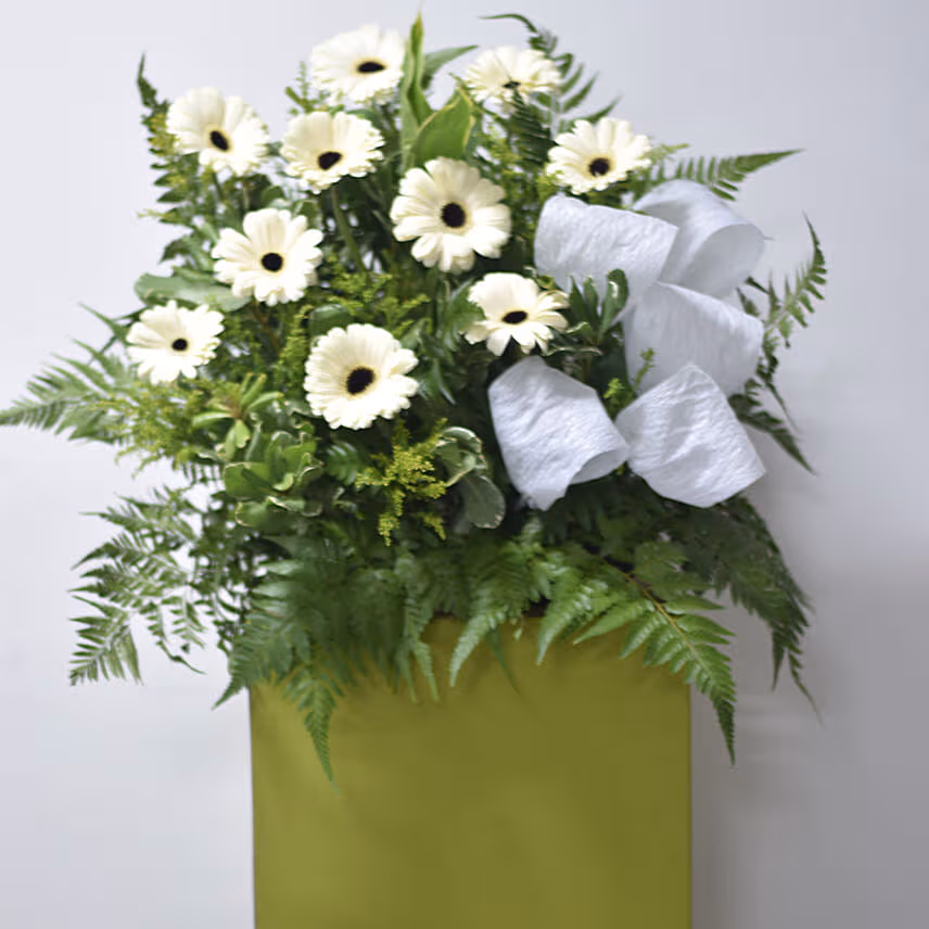 White Gerberas Flower Stand
