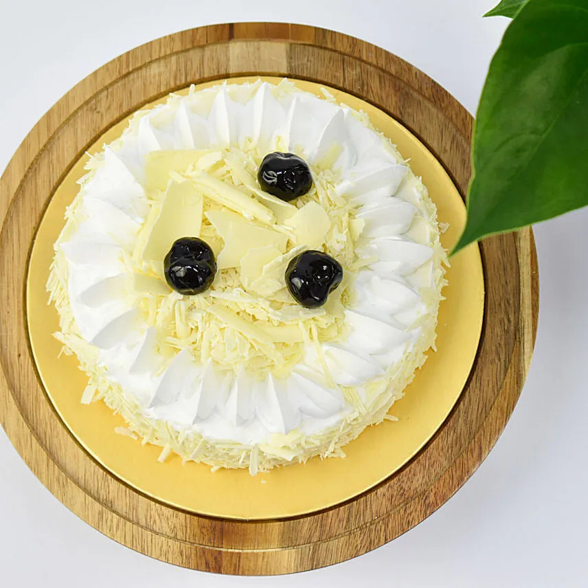 Sugar Free White Forest Cake with Plant