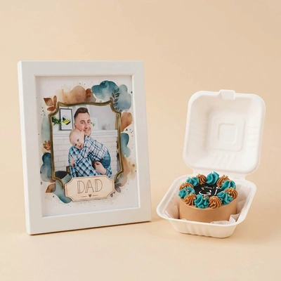 Father's Day Photo Frame with Chocolate Cupcakes