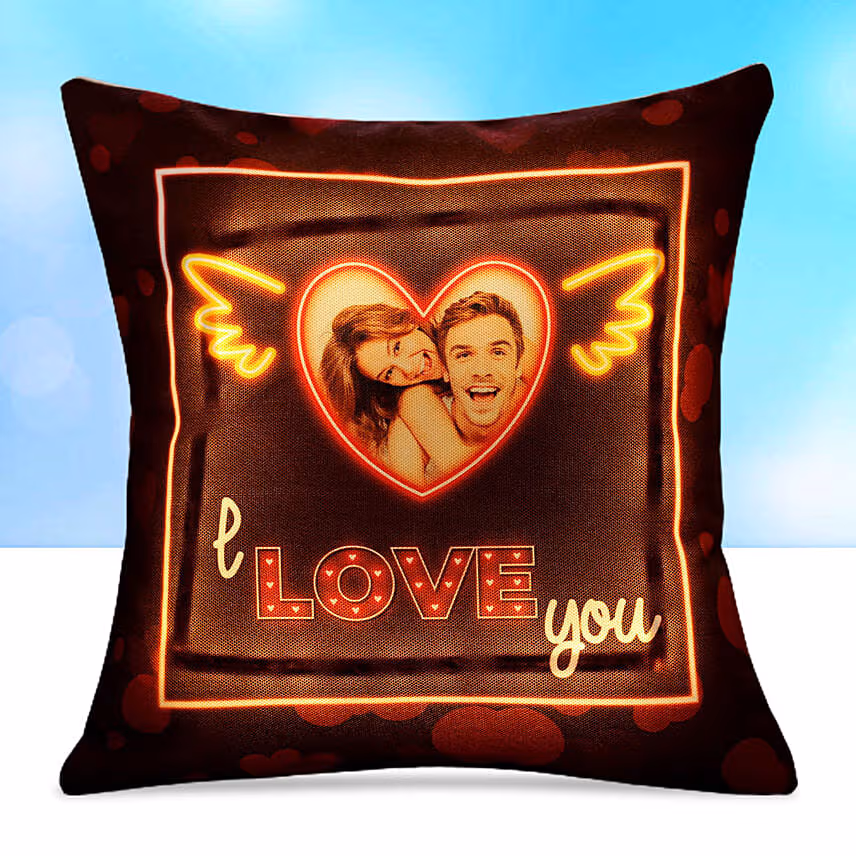 I Love You Personalised Led Cushion