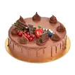 Exquisite Roses Bouquet with Decadent Chocolate Fudge Cake