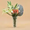 Lilies & Roses Designer Glass Vase