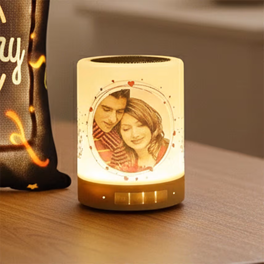 LED Cushion with Personalised Touch Lamp Portable Bluetooth Speaker