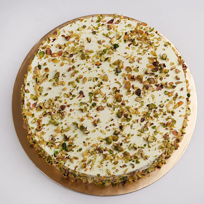 Pistachio Drizzled Vanilla Cake
