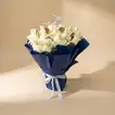 Elegant Bouquet: White Roses & Eucalyptus with Hajj Topper