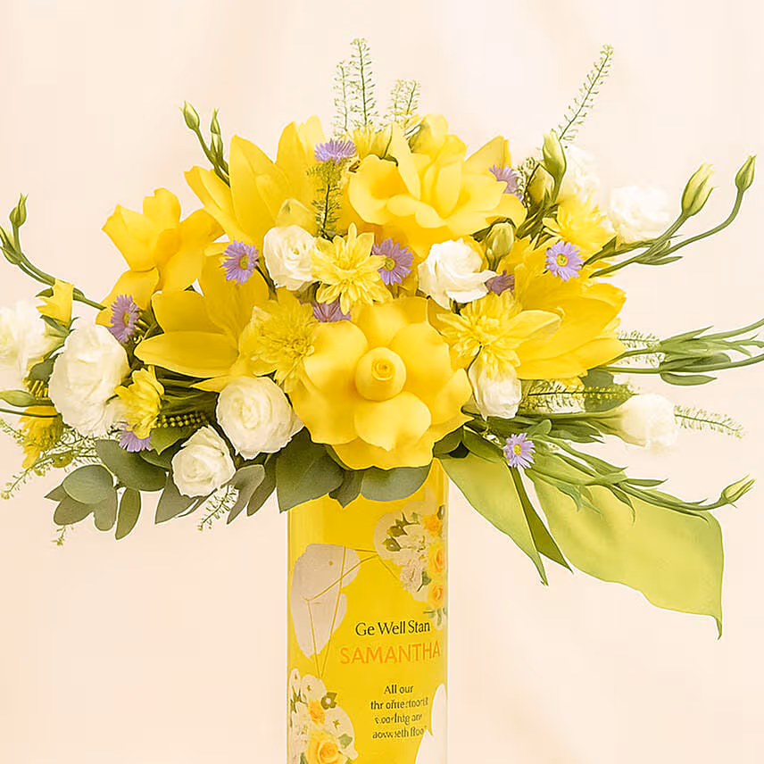 Personalised Name Get Well Soon Flowers