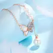 Elegant Enchanted Butterfly Pearl Necklace – Luxurious 925 Sterling Silver with Rose Gold
