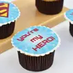 Superhero-Themed Chocolate Cupcakes - 'You're My Hero' Edition