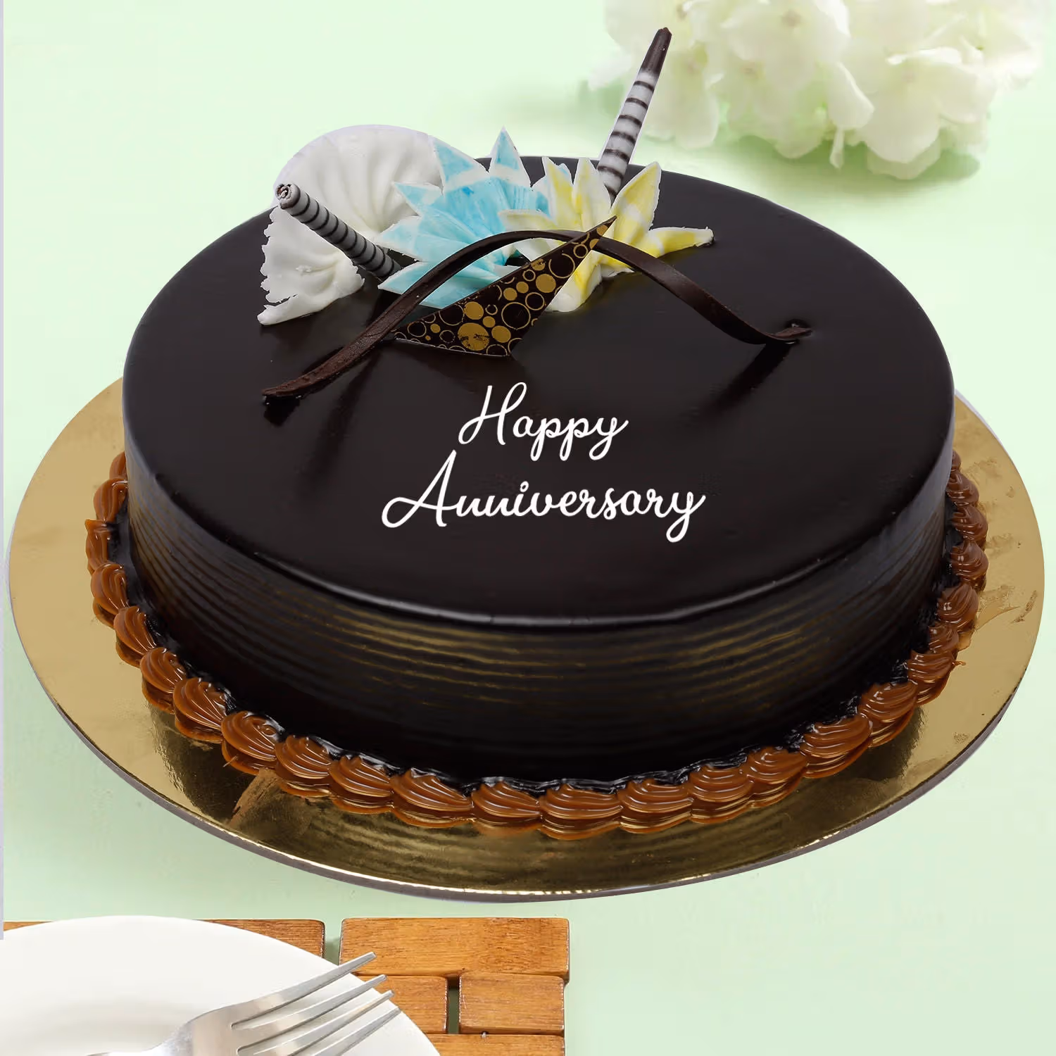 Delicious Anniversary Dark Chocolate Cake