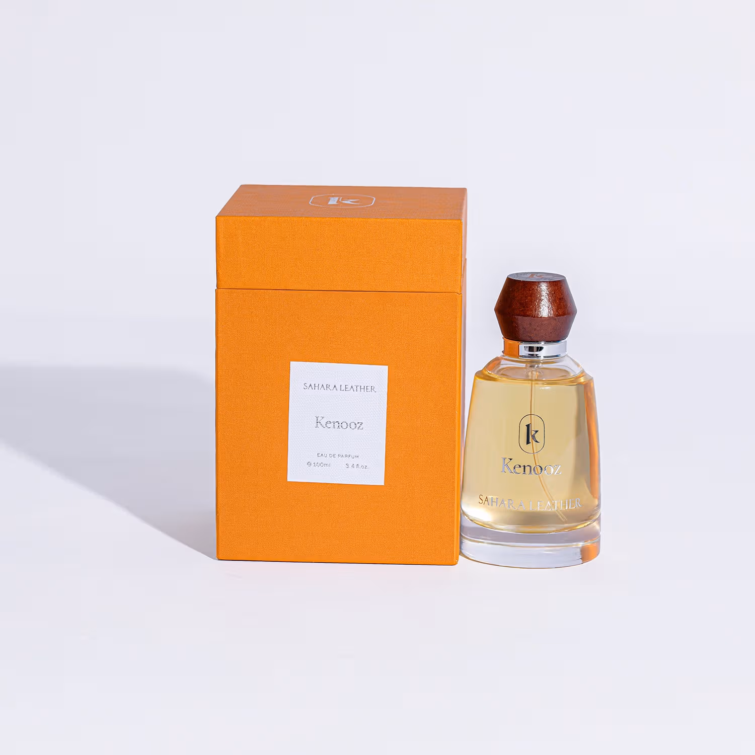 Kenooz EDP Perfume with Elegant Rose Hand Bouquet - Sahara Leather