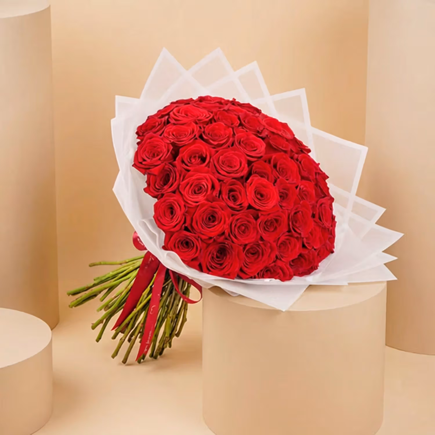 Passion's Embrace: Luxurious 50 Red Roses Bouquet