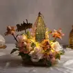 Golden Tray Flower Eid Arrangement