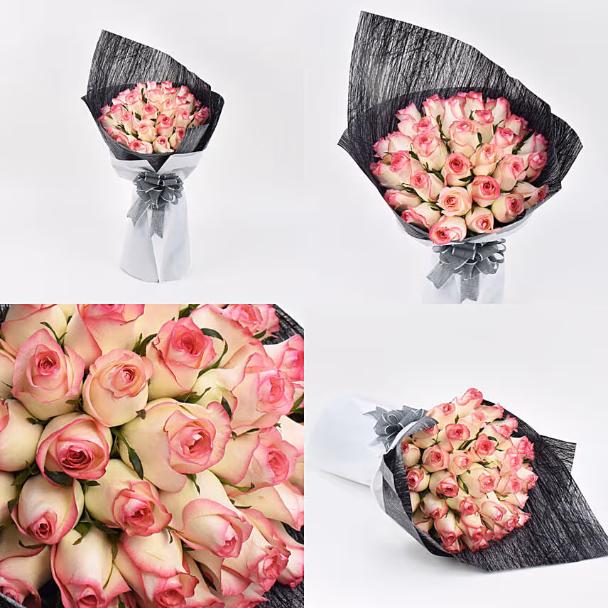 35 Dual Shade Pink Roses Bouquet