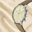 Titan On Trend Men's White Dial Quartz Multifunction Leather Strap Watch - Elegant and Functional