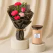 Coastal Sunset Large Hourglass – Warm Touch Hand Bouquet with Fragrant Elegance