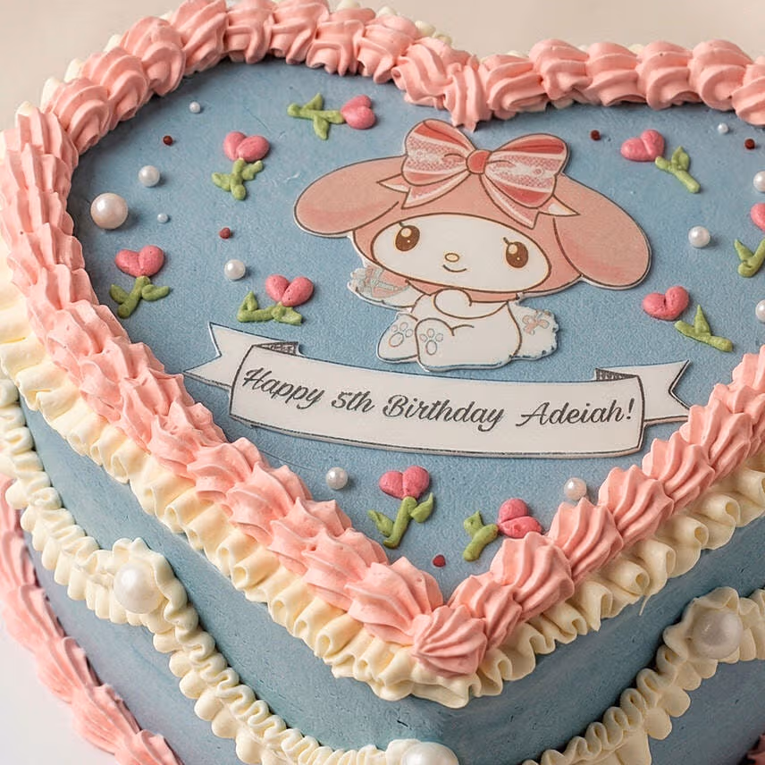 Kuromi Theme Heart Shape Cake