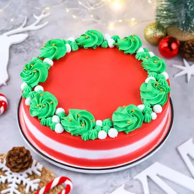 Festive Jolly Christmas Chocolate Cake - 1 Kg Cream Delight