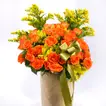 Otantik Home - Elegant Medium Decorative Vase with Orange Roses - Ivory & Gold
