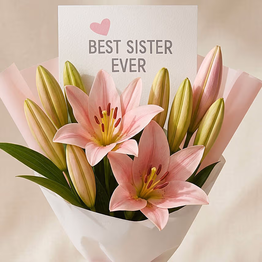 Best Sister Ever Lily Hand Bouquet