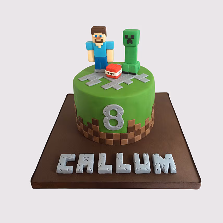 Minecraft Steve Butterscotch Cake