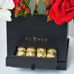 Elegant Radiant Roses and Anthurium Arrangement with Chocolates