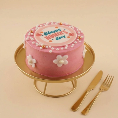 Happy Womens Day Floral Mini Cake