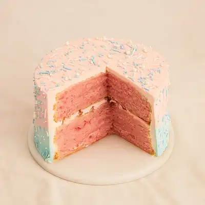 Pink Theme Gender Reveal Cake - 1 Kg