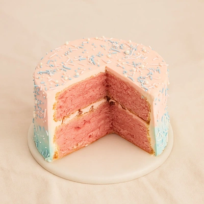 Pink Theme Gender Reveal Cake - 1 Kg