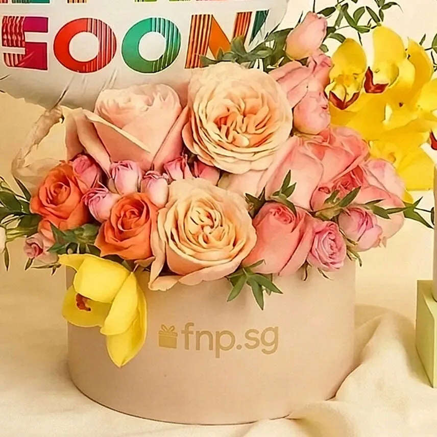 Get Well Soon Flowers & Balloon