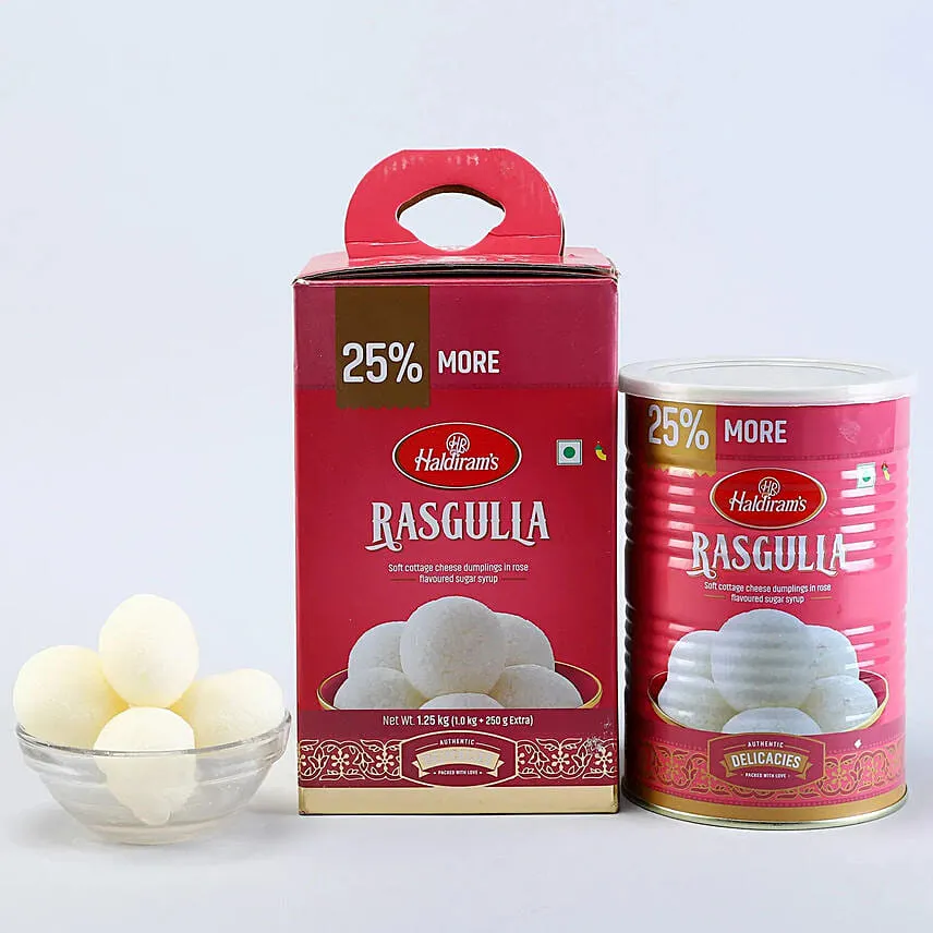 Green and Yellow Stone Bhaiya Bhabhi Rakhi with Rasgulla