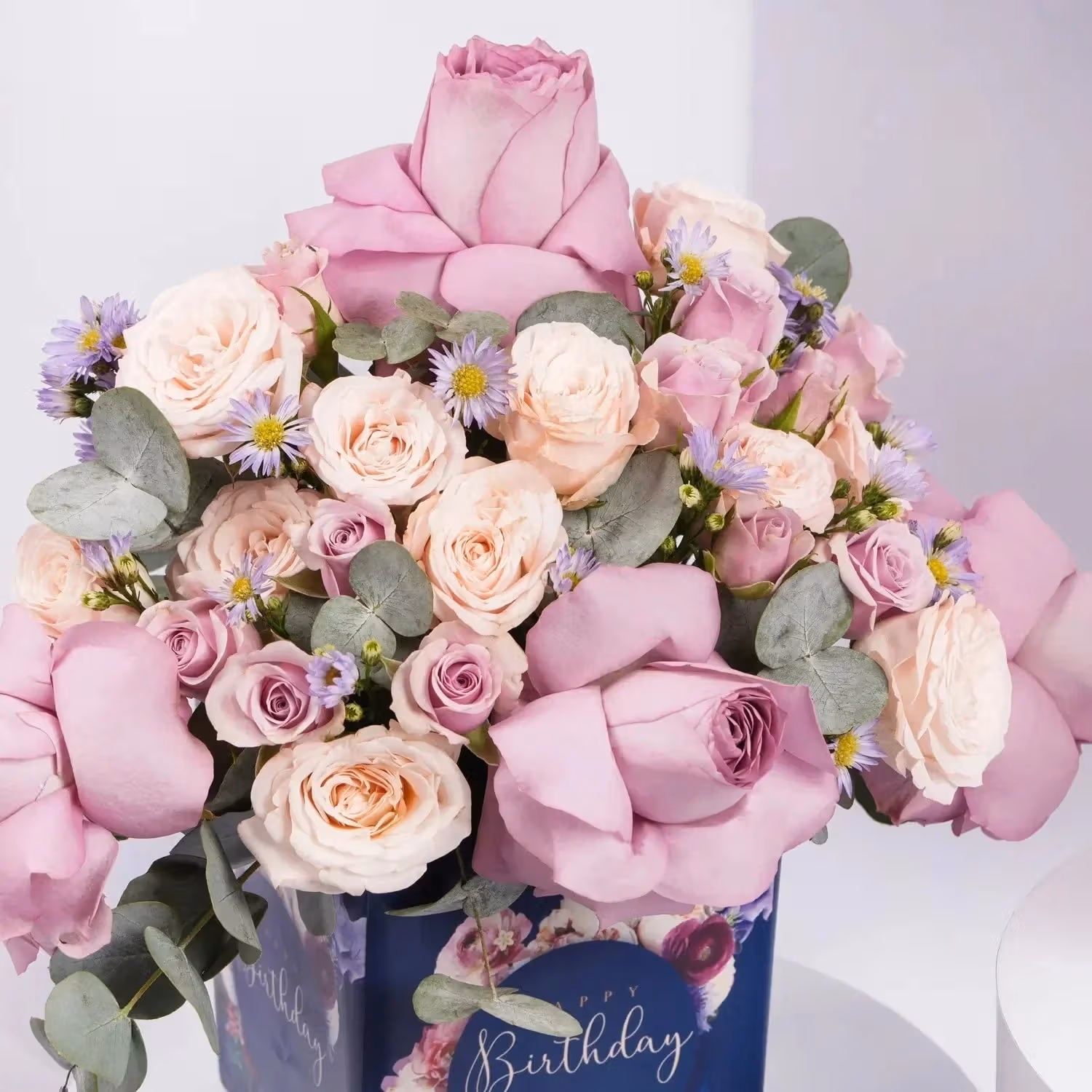 Exquisite Birthday Gift: Burberry Touch & Elegant Floral Arrangement for Her