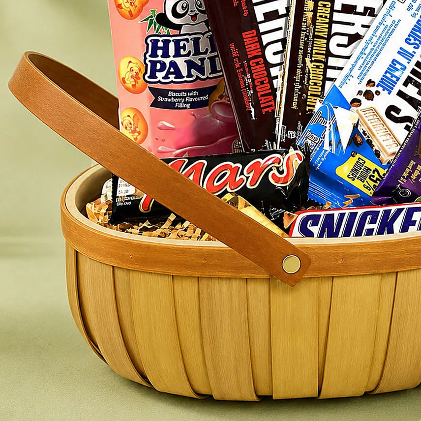 Choco Loaded Wooden Gift Basket