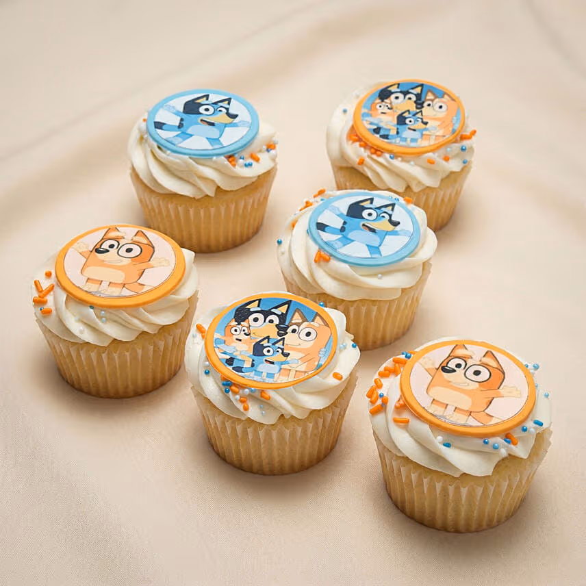 Bluey Themed Cupcakes