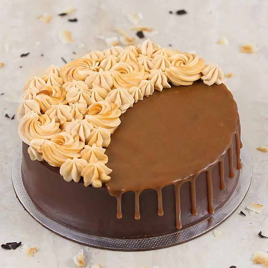 Chocolate Caramel Eggless Cake 4 Portion