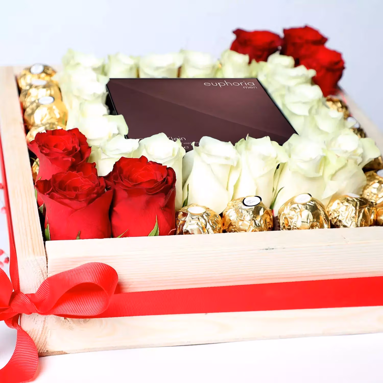 Luxurious Gift Set: Euphoria for Him with Roses and Ferrero Rocher