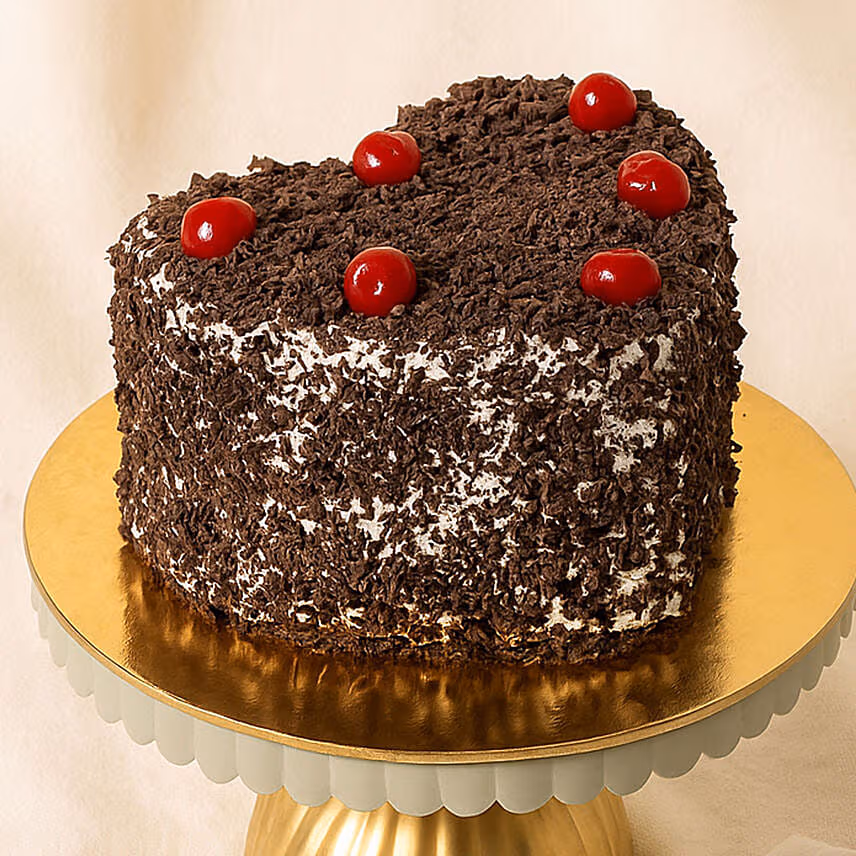 Heart Shape Blackforest Cake